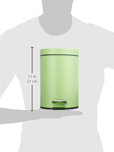 WENKO 19576100 Kosmetik Treteimer Grün, Fassungsvermögen 3 L, Metall, 17 x 25 x 17 cm, Grün - 4