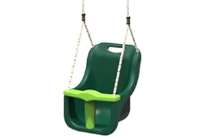 Rebo® Baby Swing Seat - Green | OutdoorToys | Soft-touch Ropes, Removable T-Bar, High-Seat Back, Rope Length 150cm, Fits Most Makes of Swing Frame and Climbing Frame