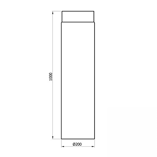 raik SH002-200-sw Rauchrohr / Ofenrohr 200mm – 1000mm schwarz - 3