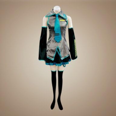 Super9 Vocaloid Hatsune Miku Cosplay Costume, size , M:(62.5-64.5 inches,110 pounds)