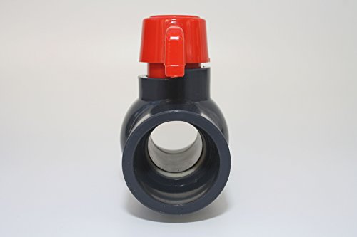 Kugelhahn 50mm mit 2 x Klebemuffe 1 1/2″ aus PVC – U 10 bar DIN 8063 - 3