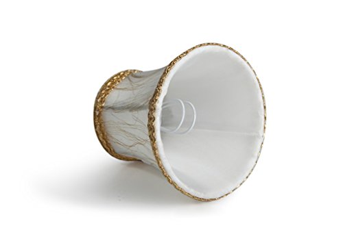 Splink 2 Pcs Lampenschirm E12/E14 Handgemacht Stoff Stehlampe Tischlampenschirm mit Gold Trim Vintage Barockstil - 3