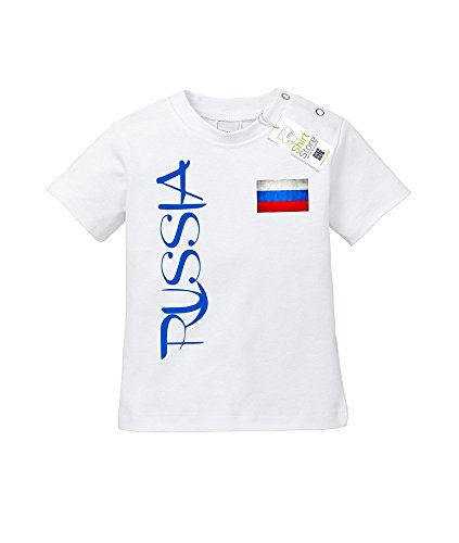 RUSSIA FAHNE – RUSSLAND – BABY – WEISS – T-SHIRT by Jayess-Baby Gr. 68/74