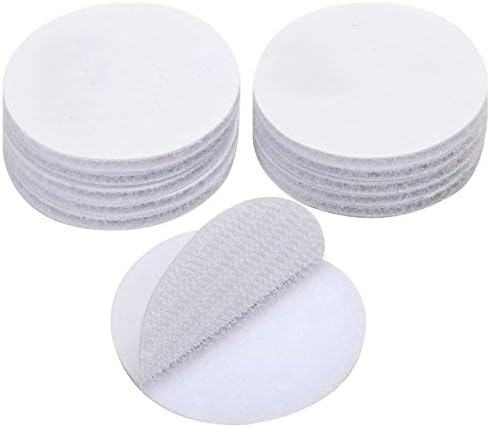 DIY Crafts 13mm - Round 50 - Pack, White, 50 Pcs Upgrade Round Hook Loop Self Adhesive Tape Mounting Sticky Double-Side Mounting Fasten Tape Interlocking Tape for(13mm - Round 50 - Pack, White)
