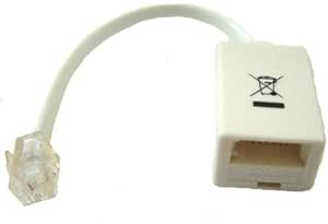 RJ11 (US) to BT (BTS) telephone plug adaptor with ringing capacitor