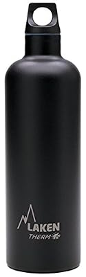 Laken Bouteille isotherme Futura de Laken en acier inoxydable avec isolation sous vide et goulot étroit 750 ml Noir