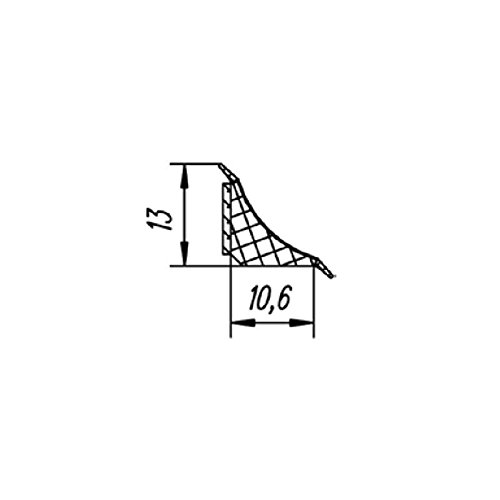 Wandabschlussprofil System Piccolo Edelstahl Optik aus hochwertigem Kunststoff bestehend aus Stange á 5 m gerollt, eine Endkappe für jeweils Rechts und Links, eine Innenecke mit 90 ° und 135°, eine Außenecke, eine 3D Innenecke 90° und Montageanleitung für Arbeitsplatten etc für glatte und ebene Flächen von SCHOCK - 4