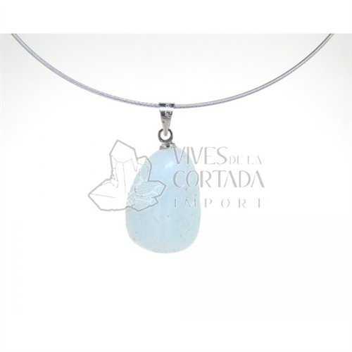 Preisvergleich Produktbild Kettenanhänger TROMMELSTEIN aus AQUAMARIN