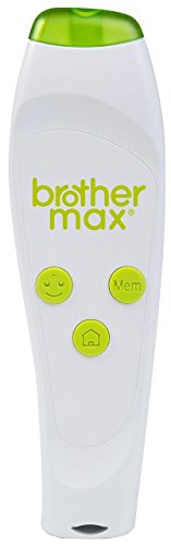 brother max® 6-in-1 Baby Thermometer - Projection Digital Thermometer, Non-Contact, Silent and Easy to Use, Accurately Measure Temperature of a Room, Bath Water, Food, Liquid and Skin. (White/Green)