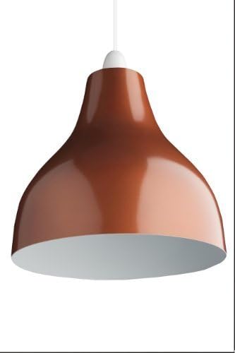 Retro Modern Cafe Style Bistro Dome Glossy Ceiling Metal Light Shade Pendant - Copper Red