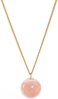 Louise kragh Pearl Women's Necklace Pearls Pendant Round Porcelain Gold-Plated Sterling Silver – N PE010 2CORG