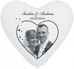 50 Herzballons Hochzeit Fotoherz (Heliumgeeignet)