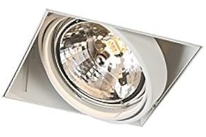 Qazqa Moderno Foco empotrable blanco AR111 orientable trimless - ONEON Acero Cuadrada Adecuado para LED Max. 1 x 50 Watt