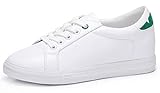 CAMEL CROWN Weiße Sneaker Schuhe Damen Low-Top Schnürhalbschuhe Flach ErhöhenSch