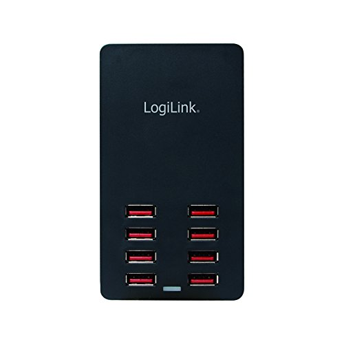 LogiLink PA0140 Fast Charge USB Multiport Ladegerät/Ladestation, 8-Port, 5V/44W mit eingebautem Intelligent-IC schwarz - 4