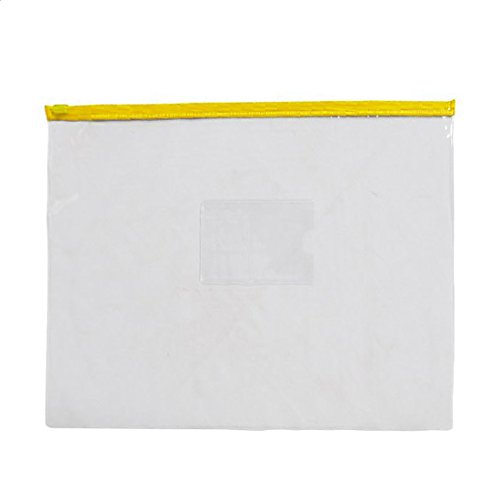 Slider Bag - TOOGOO(R) 20 Stueck Klar PVC gelb Slider ZipLock Beutel Dateien Halter fuer A4-Papier