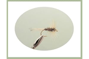 TROUTFLIES UK DRY FLIES Grey Duster Dry Trout Flies, 12 Pack Mixed Size 12/14/16/18, For Fly Fishing