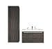 Produktbild Badezimmer Badmöbel Boston 90 cm Eiche dunkel - Unterschrank Hochschrank Schrank Waschbecken Waschtisch
