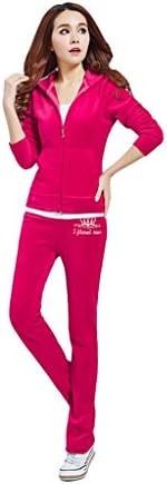 Women's Velour Classic Hoodie Tracksuit Sweat Suit Jacket and Pants Set