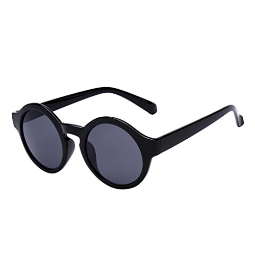 Ansenesna-Lunettes de soleil Lunettes de Soleil Unisexe Rond Vintage Double Verres Polarisés Miroités UV Protection (Schwarz)