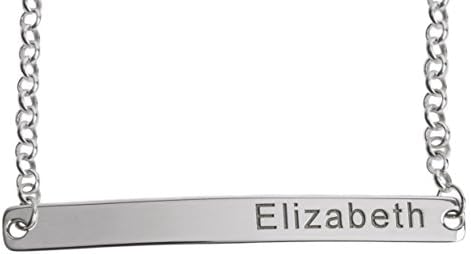 925 Solid Silver Personalised BAR ANY NAME Bracelet Gold/Rose Gold Plated with Box