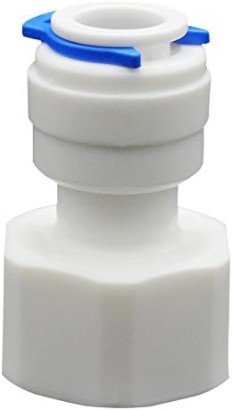 LYMeiTool mini white POM Quick Water fittings 1/2 BSP Female Thread To 3/8 OD Hose Connection Straight Push in Connect for RO Water Reverse Osmosis Water Purifier,Pack of 4