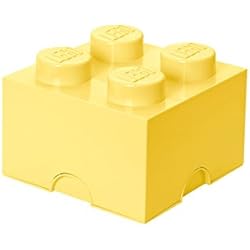 Brique de rangement LEGO 4 plots, Boîte de rangement empilable, 5,7 l, jaune clair