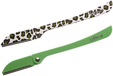 Brow Shaper Hair Removal Dermaplaning Tool Set of 2 Green Leopard Print Colletion Pain Free, Safe and Portable. Great for Eyebrows, Peach Fuzz and all Types of Facial Hair …