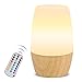 Produktbild Nachttischlampe, Wiederaufladbares LED Nachtlicht mit Helligkeit Einstellbar & Holz Stille Lamp, 16 Farbmöglichkeiten, 4 Lichtmodi, Fernbedienung Tischlampe zum Lesen, Schlafen und Entspannen