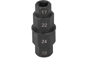 ViaGasaFamido Herramienta de Eje Hexagonal Para Motocicleta, Adaptador de Husillo de Rueda delantera 17Mm 19Mm 22Mm 24Mm, Llave Allen Multifunción Para Moto (Negro)