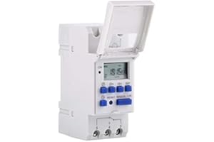 Ausla Minuteur Numérique Programmable, Ecran LCD Interrupteur Horaire Hebdomadaire avec Programmation Minuteur Programmable sur Rail DIN (220 V)