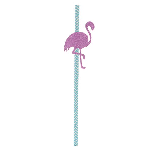 Gazechimp Strand Party hawaii Party Strohhalme Trinkhalme Papierstrohhalme Set/25pcs – Flamingo, 19,6 x 0,6 cm - 9