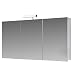 Produktbild Eurosan 3-türiger Spiegelschrank, Superflach, Halogenaufsatzleuchte, Breite 120 cm, Weiß, Berlin, B120