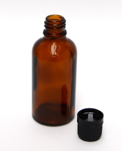 Bee Beautiful 30ml Amber Glass Bottle with 18mm Black Tamper Evident Cap & Plastic Insert Dropper (10 X 30ml Bottles)