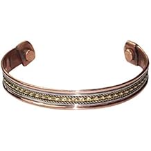 Mogul Interior Adjustable Mixed Metal Cuff Bracelet Healing Grounding Bangle