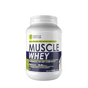 Muscle Asylum- Muscle Whey 100% Whey Protein - 24g Protein, 5.2g BCAA Kulfi (25 Servings) - 1 Kg (2.2Lbs)