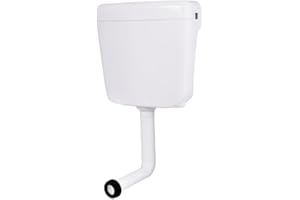 Belvit WC Spülkasten 3-9L - Aufputzspülkasten in Weiß geräuscharm & wassersparend, Wasserkasten Toilette mit Start-Stopp-Funktion, 3-fach Anschluss, Komplettset