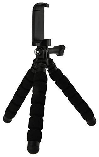 Rollei Monkey Pod Mini - Flexibles Ministativ fr Smartphones, Actioncams, Kompaktkameras - Schwarz