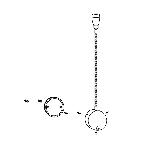 parlat LED Lese-Lampe / Wand-Leuchte Han, Schwanenhals, Chrom, Schalter, Stecker, weiß - 6