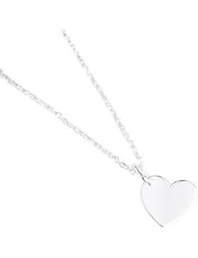 ASS 925 Silber Damen Mädchen Halskette mit Herz Anhänger, 42 cm