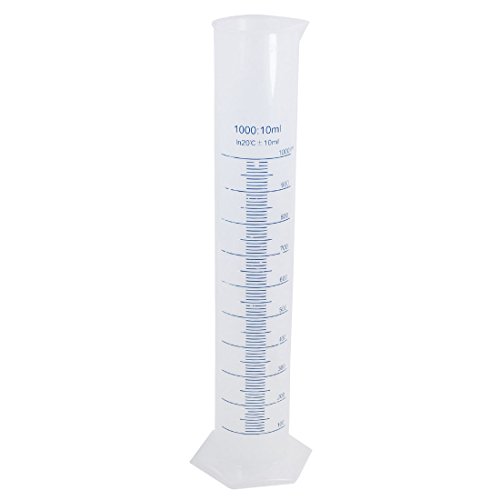 sourcingmap® 41cm Hoch 1000ml Plastik Abgestuft Zylinder Measuring Becher 10ml