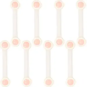 LADWA 8 Pieces Child Safety Strip Locks Baby Locks for Cabinets and Drawers (Pink, Pack of 8), Toilet, Fridge & More. Easy Installation, No Drilling Required