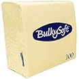 Paper Serviettes Soft Napkins 40x40cm 2PLY BulkySoft Solid Colours Choose Colours (Cream, 100)