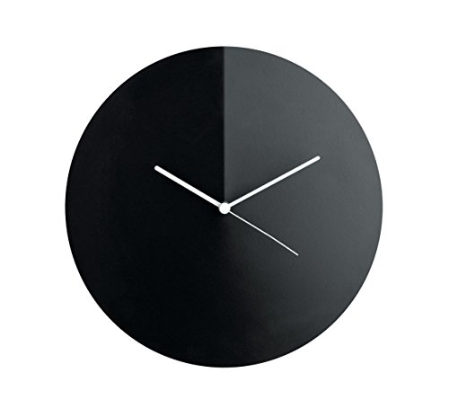 Alessi ACO05 B Arris Orologio da Parete in Acciaio Colorato con Resina Epossidica, Nero