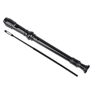 HEALLILY Plastic Flute Professional Soprano Recorder Wind Instrument 8 Hole Soprano Descant Recorder for Kids Children Adults Music Learning Practice Instrument Black