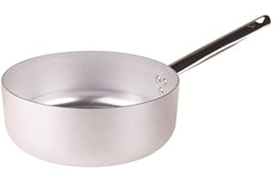 Pentole Agnelli Alluminio ALMA10728 Linea 3mm Casseruola Bassa con 1 Manico, 28 cm, Acciaio