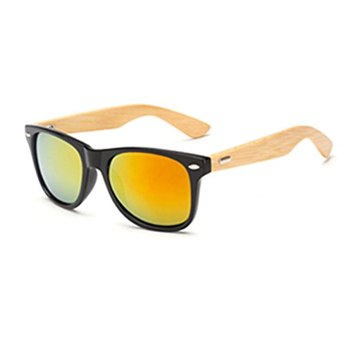 Preisvergleich Produktbild youfan Sonnenbrille, Bambus Holz Arme Sonnenbrille für Frauen Herren, rot