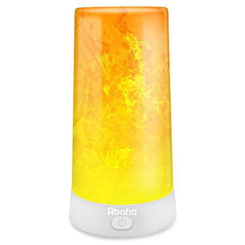 Preisvergleich Produktbild Abafia Tischlampe Nachttischlampe, Flamme Lampe mit Tragbare USB Ladegerät Campinglampe IP44 Wasserdicht Drei Beleuchtungsmodi, für Zuhause / Hotel / Bar / Party / Festival