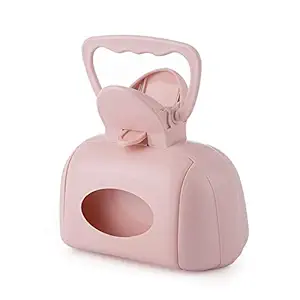 Emily Pets Puppy Dog Potty Tray Dog Set Garbage Bags Carrier Holder Portable Cat Toilet Waste Trash Bag Dispenser Travel Dog Pooper Scooper Clean Tools No Leak Pink