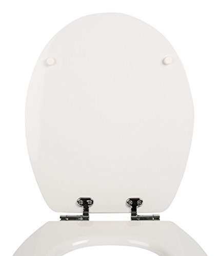 WC-Sitz High Gloss Real White, weiß | Toilettensitz | WC-Brille aus Holz | Soft-Close-Absenkautomatik | Toilettendeckel mit Metall-Scharnier Fast-Fix-Schnellbefestigung - 5